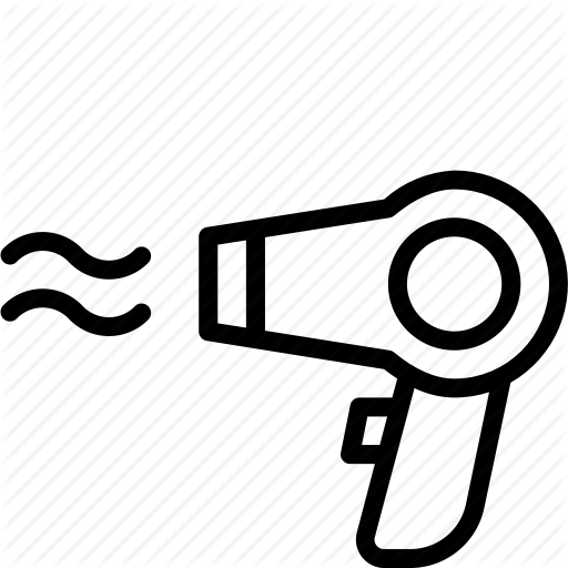 Bathroom, Beauty, Dryer, Grooming, Hair, Outline Icon