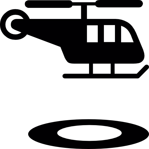 Helicopter, And, Circular, Landing, Strip Icon Free