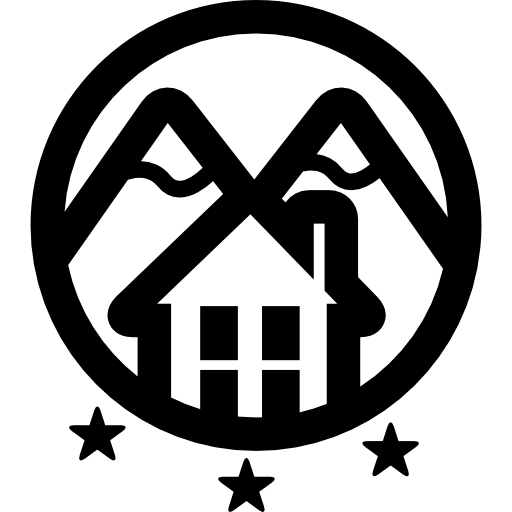 Rural Hotel With Mountains Logo Of Three Stars Icons Free Download