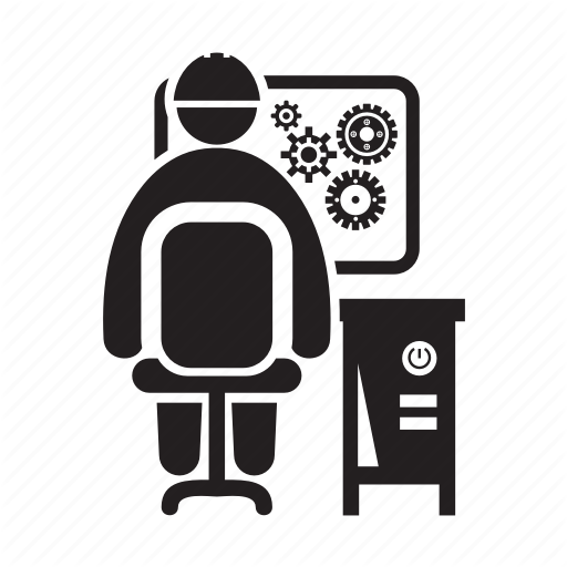 Computer, Control, Monitoring, Operator, Worker Icon