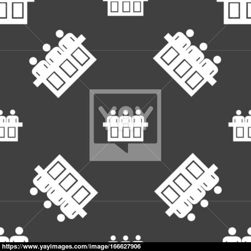 Conference Icon Sign Seamless Pattern On A Gray Background