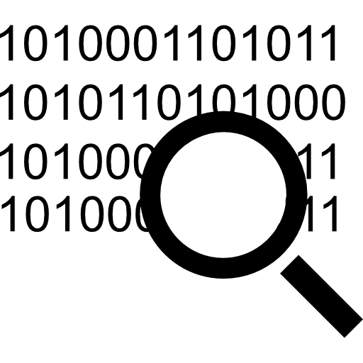 Code Search Interface Symbol Of A Magnifier On Binary Code Numbers