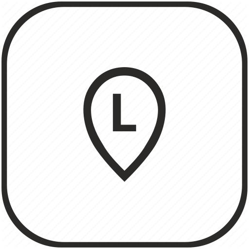 L, Letter, Map, Point Icon