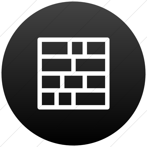 Flat Circle White On Black Gradient Layouts Outline