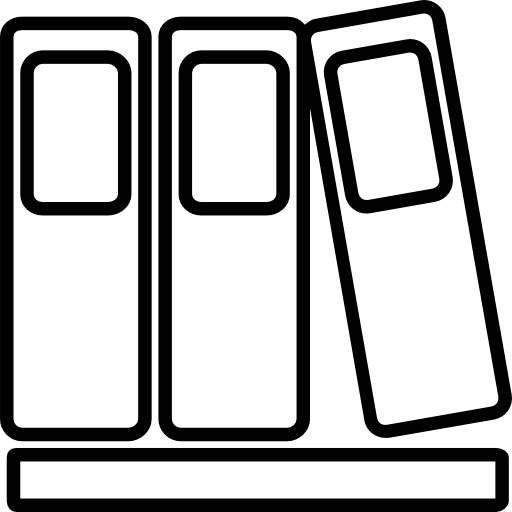 Library Of Three Books Outlines Icons Free Download