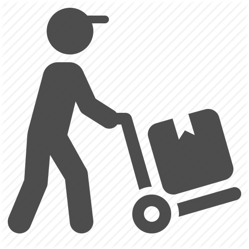 Boy, Courier, Delivery, Hand Truck, Logistics, Man, Package Icon