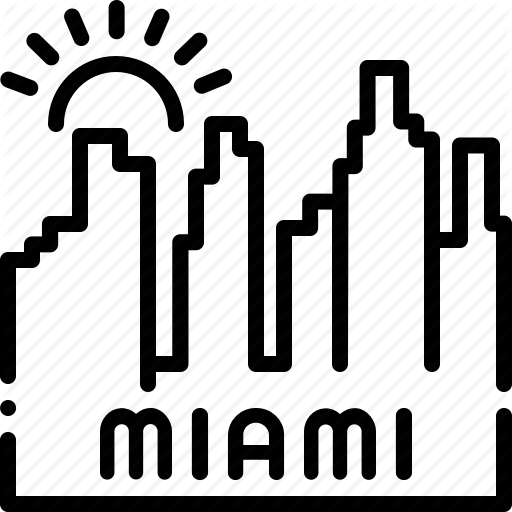 Area, Beach, Building, Costal, Miami, Set, Sun Icon