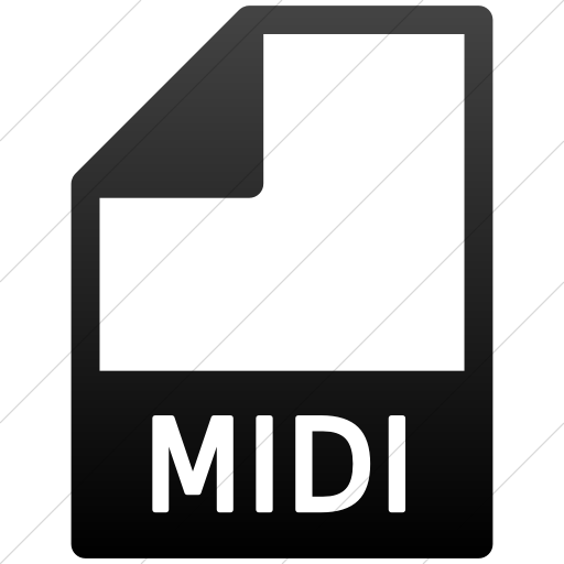 Simple Black Gradient Mime Types Document Midi Icon