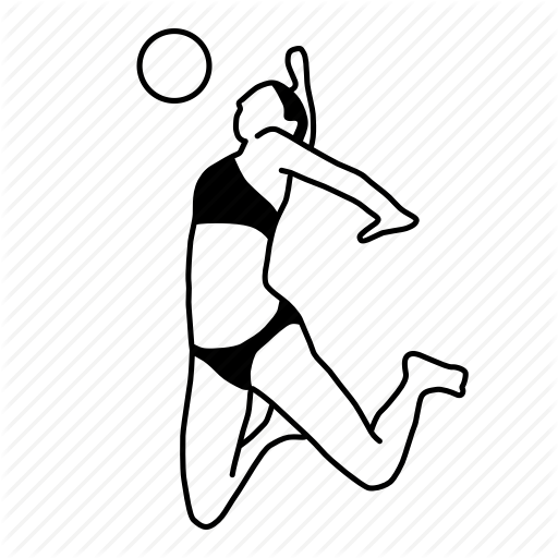 Ball, Beach, Fitness, Fun, Sport, Volleyball, Woman Icon