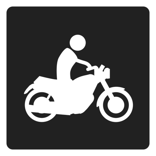 Man Riding A Motorbike Square Icon