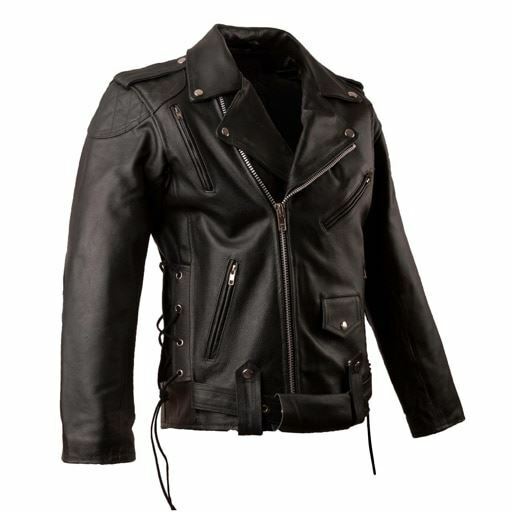 Leather Brando Classic Black Motorcycle Biker Jacket Removable