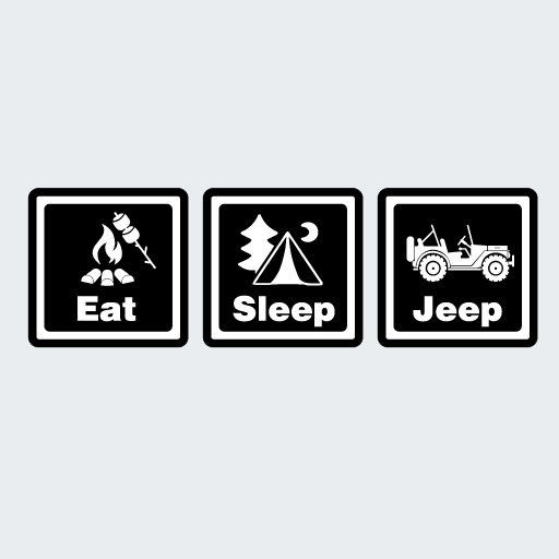 Eat Sleep Jeep Tj Yj Jk Jl Decal Stickers Funny Cool Creative