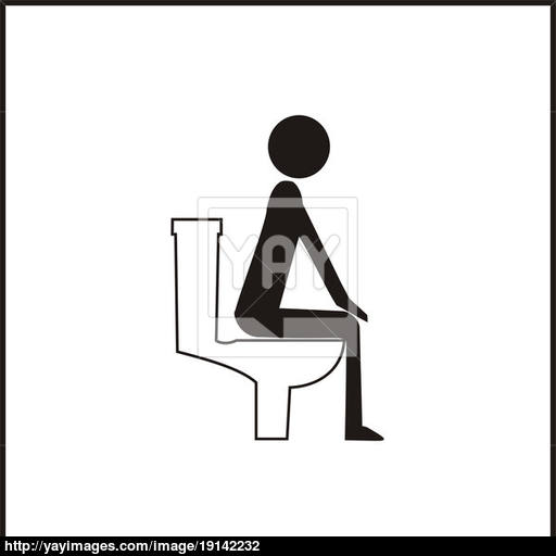 Icon Of A Correct Position Sitting In The Toilet Image