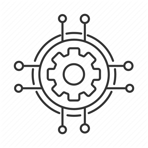 Cog, Cogwheel, Digital, Gear, Network, Settings, Technology Icon