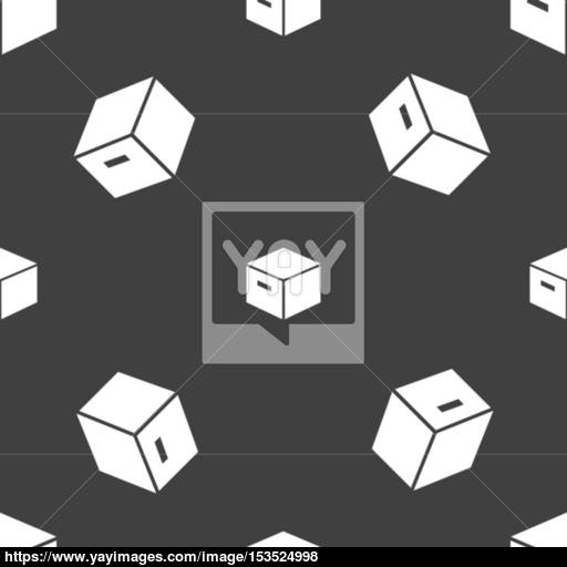 Packaging Cardboard Box Icon Sign Seamless Pattern On A Gray