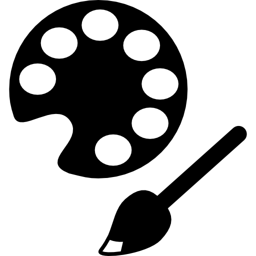 Color Palette With Brush For Art Education Icons Free Download