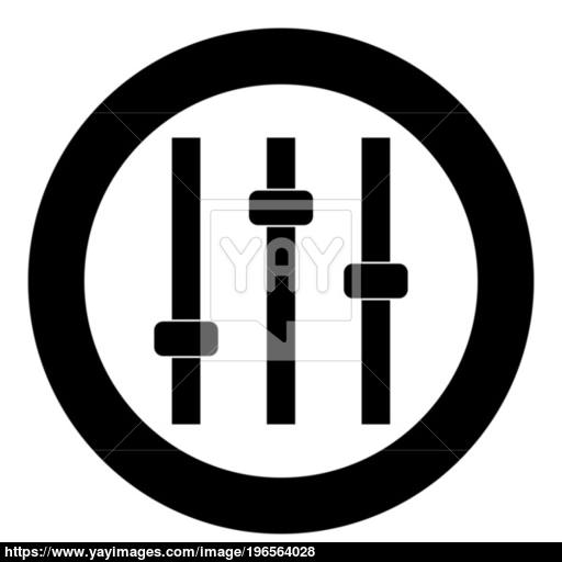 Control Panel Icon Black Color In Circle Vector