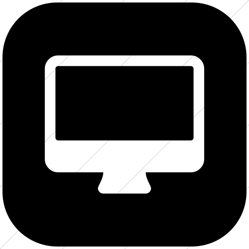 Flat Rounded Square White On Black Bootstrap Font