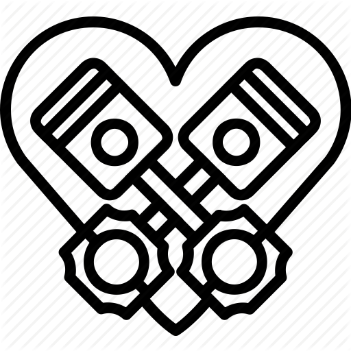 Cars, Engine, Heart, Love, Pistons, Power, Yumminky Icon