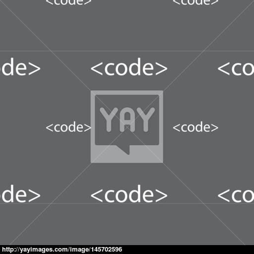 Code Sign Icon Programming Language Symbol Seamless Pattern