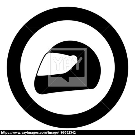 Racing Helmet Icon Black Color In Circle Or Round Vector
