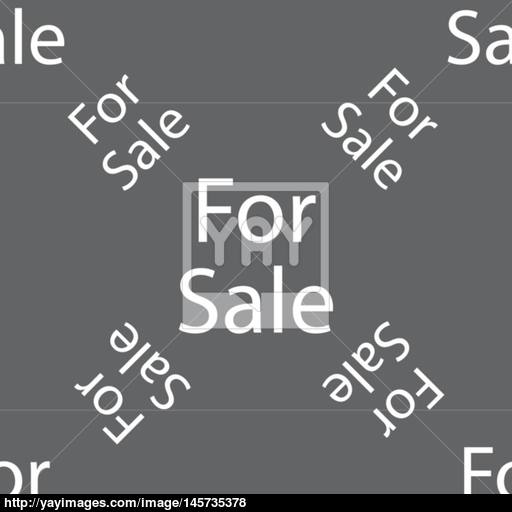 For Sale Sign Icon Real Estate Selling Seamless Pattern