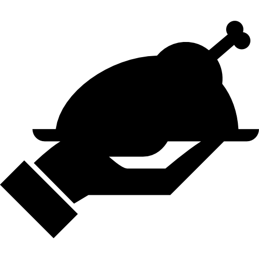 Chicken Plate On A Hand Icon Restaurant Freepik