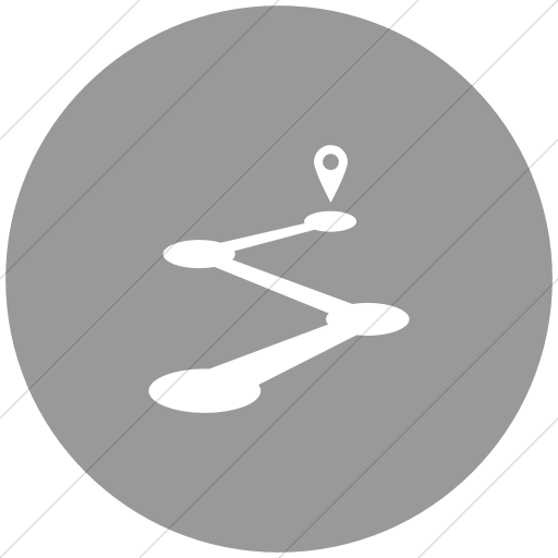Flat Circle White On Light Gray Raphael Road Map Icon