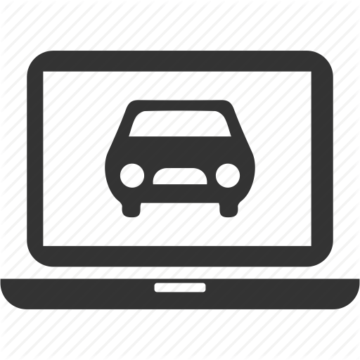 Auto, Car, Laptop, Online, Service Icon