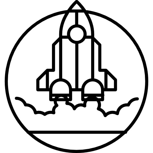 Rocket Ship Outline In Launching Position Icons Free Download