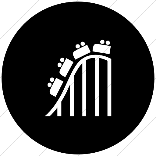 Flat Circle White On Black Classica Roller Coaster Icon