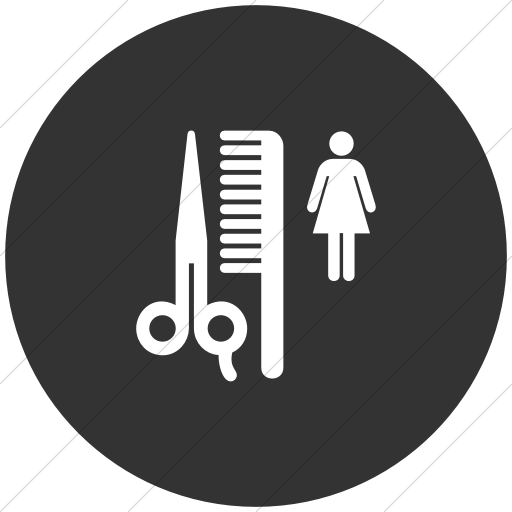 Flat Circle White On Dark Gray Aiga Beauty Salon Icon