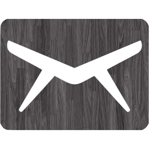 Black Wood Email Icon