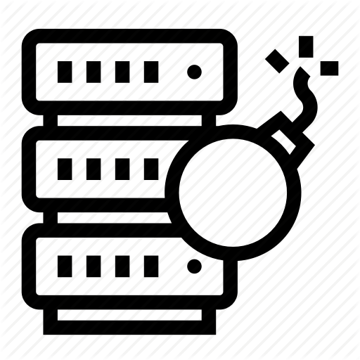 Bomb, Data, Database, Destroy, Server Icon