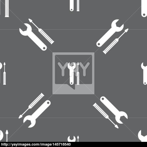 Repair Tool Sign Icon Service Symbol Screwdriver With Wrench