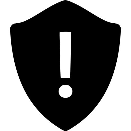 Black Warning Shield Icon