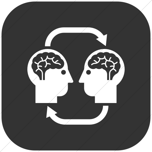 Flat Rounded Square White On Dark Gray Iconathon Skill