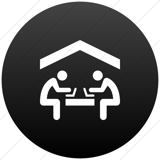 Flat Circle White On Black Gradient Iconathon Coworking