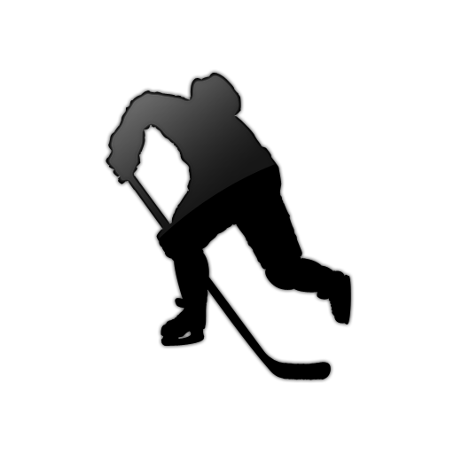 Glossy Black Icon Sports Hobbies People Hockey