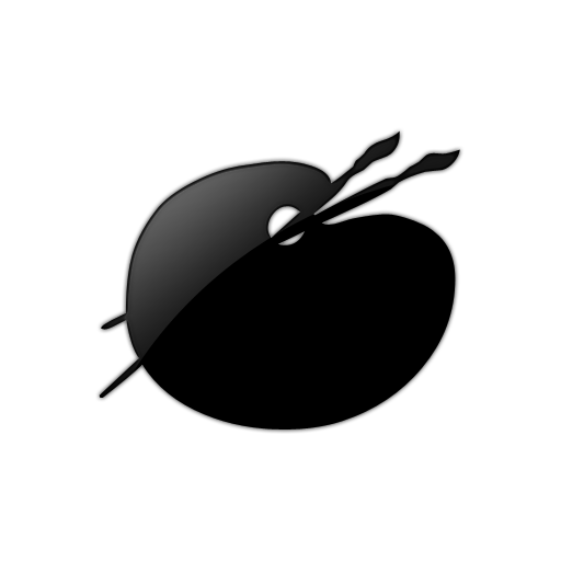 Art Palette Icon Glossy Black Icon Sports Hobbies Art