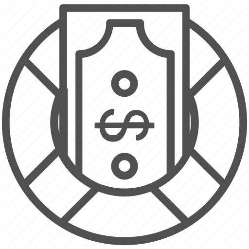 Banknote, Currency Note, Dollar Note, Life Ring, Paper Money Icon