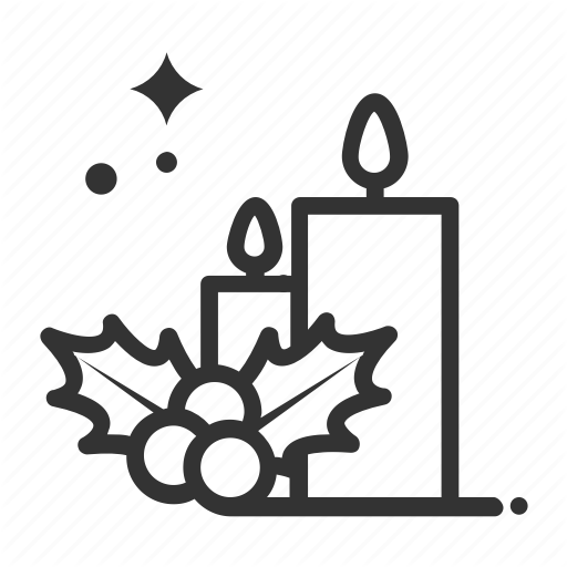 Candle, Christmas, Cosiness, Decoration, Holly Icon