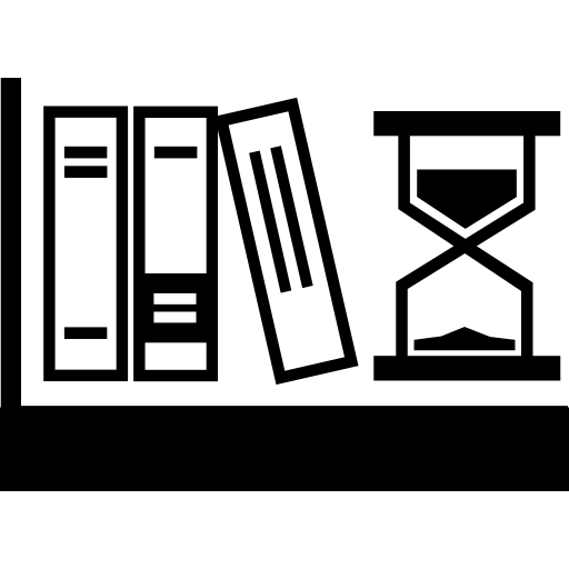 Three Stand Book And Hourglass Icon Free Icons Download