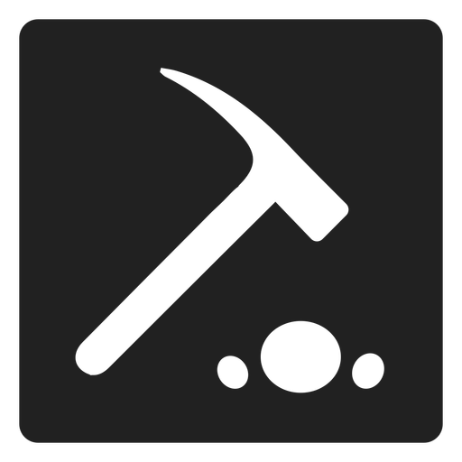 Stone Hammer Square Icon