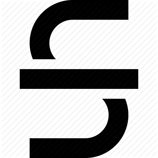 Strike, Text, Through Icon