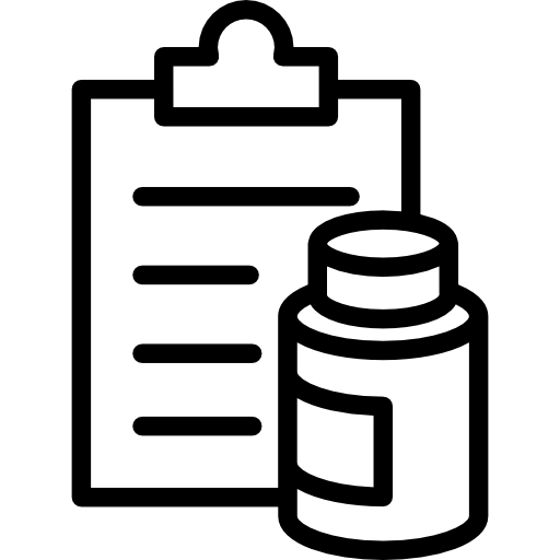 Clipboard With Supplement Bottle Outline Icons Free Download