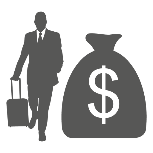 Business Tour Dollar Bag Icon