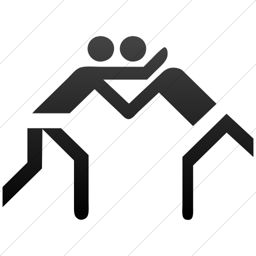 Simple Black Gradient Sports Wrestling Icon