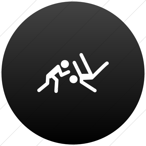 Flat Circle White On Black Gradient Sports Wrestling Icon