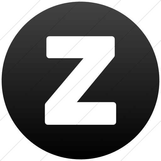 Simple Black Gradient Encircled Solid Capital Z Icon